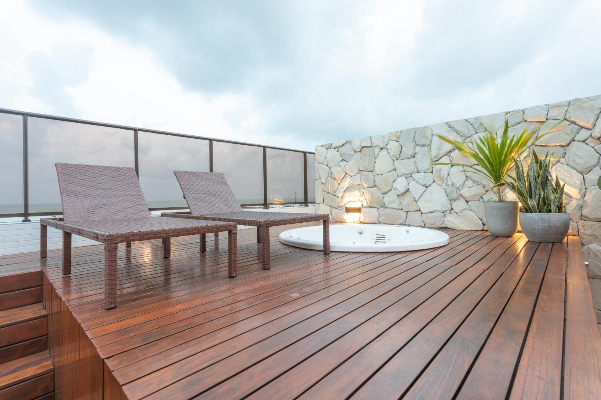 João Pessoa Cobertura Com Jacuzzi E Deslumbrante Vista Mar 아파트 외부 사진